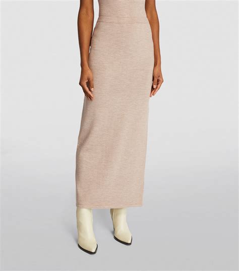 Sand Beige Silk and wool skirt 